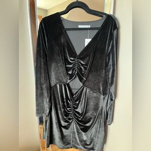 NWT Abercrombie & Fitch Ruched Velvet Mini Dress